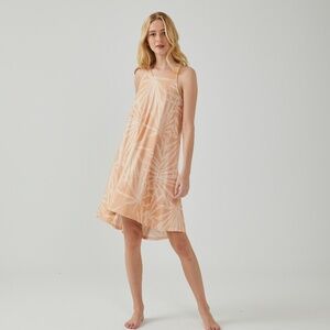 NWT Soft Peach Tropical Print Summer Dress | Sleeveless A-Line Casual Dress